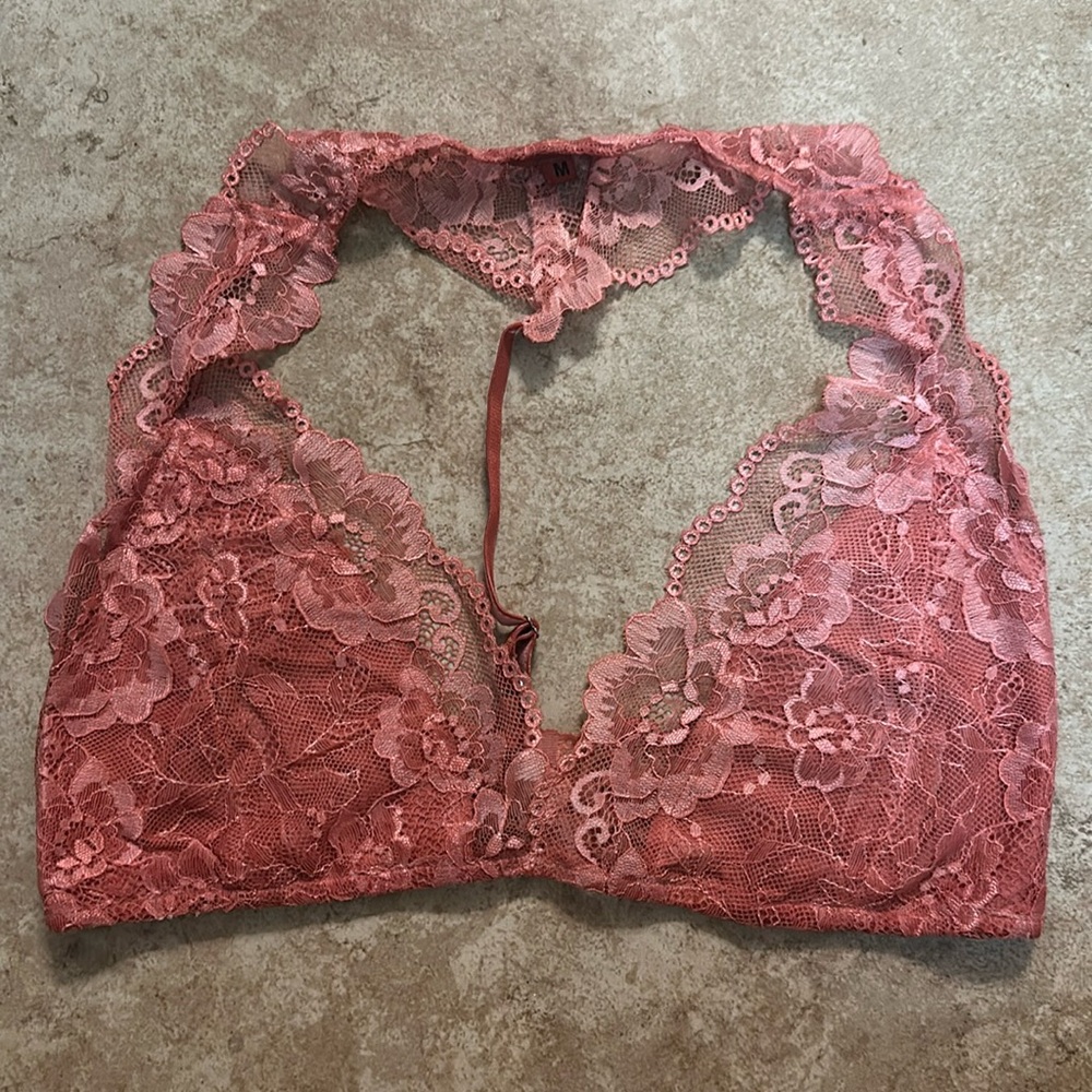 POL Pink Lace Halter Bralette